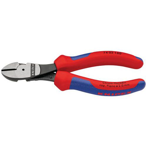 PINCE COUPANTE DE CÔTÉ DÉMULTIPLIÉE 160MM - BI-MATIÈRE - TÊTE POLIE - KNIPEX