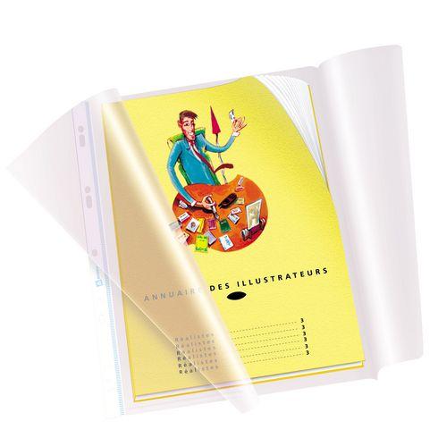 POCHETTES PERFORÉES OXFORD FARD CLIREL A4 À RABAT LATÉRAL PVC LISSE 18/100E - BOÎTE DE 10