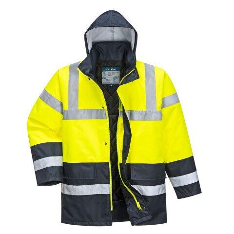 PORTWEST ES466 ES1 ESSENTIAL VESTE DE CIRCULATION HIVERNALE CONTRASTÉE HAUTE VISIBILITÉ JAUNE/MARINE - TAILLE XS