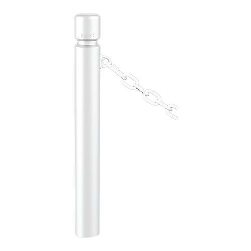 POTELET AGGLO Ø 102 MM À CHAINES 1 ANNEAU - ZINC BLANC 9010 - PROCITY