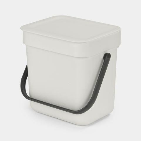 Bio seau de cuisine compacte et égologique 3 Litres - Brabantia Sort & Go - Light Grey_0