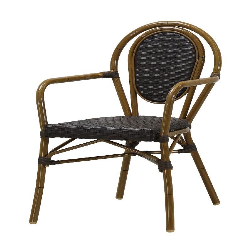 Proloisirs Fauteuil Paris 2 Alu Bamboo Look / Wicker Moka - marron multi-matériau AG1087_0