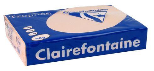 LOT DE 5 - PAPIER A4 COULEUR 80 G SAUMON CLAIREFONTAINE TROPHÉE COULEURS PASTEL - RAMETTE DE 500 FEUILLES