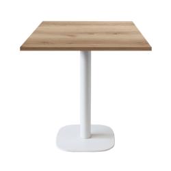 Restootab - Table 70x70cm - modèle Round blanc chêne delano - marron TB-ROU1-7070M-CH.DELA_0