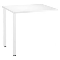 RETOUR BUREAU SUSPENDU PRACTICA L 80 X P 60 CM PLATEAU BLANC PIÉTEMENT BLANC