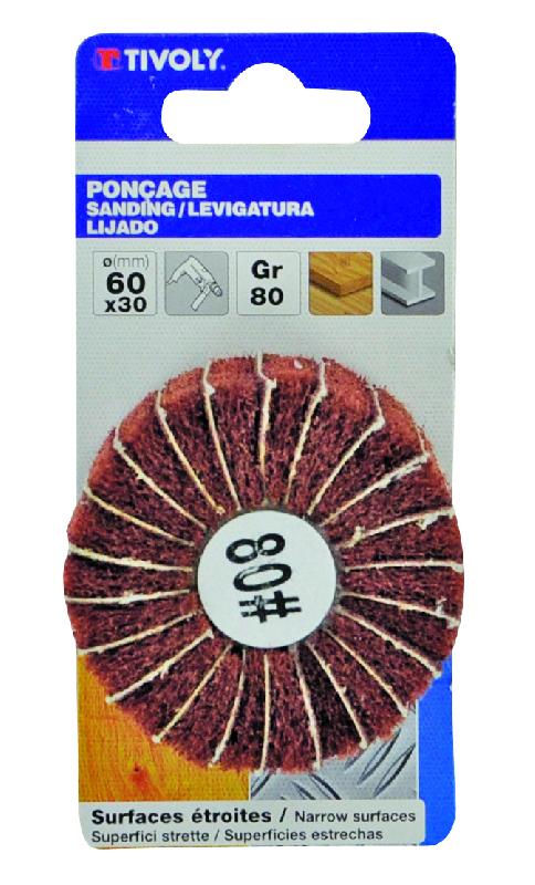 Roue de finition multimatière TIVOLY - Ø60 mm - mousse/lamelles - tige 6 mm - GR80_0