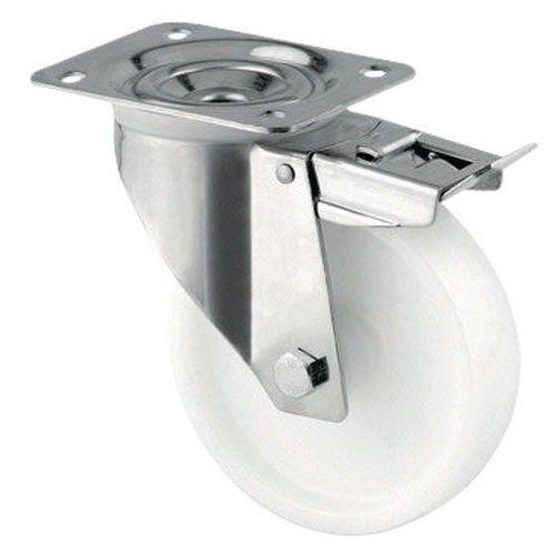 ROUE PIVOTANTE À PLATINE AVEC FREIN - FORCE 200 À 400 KG, Ø : 160 MM - MANUTAN COLLECTIVITÉS