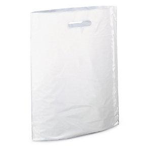 SAC PLASTIQUE RECYCLÉ TRANSPARENT AVEC SOUFFLET À POIGNÉES DÉCOUPÉES RAJA 45 X 50 X 8 CM