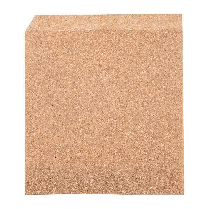 Sachet papier naturel ingraissable avec 2 côtés ouvert 13x14cm par 1000_0