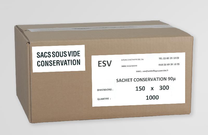Sachet sous vide 90μ - conservation 150 x 300 - carton de 1000 unités - multicouche PAPE 20/70_0