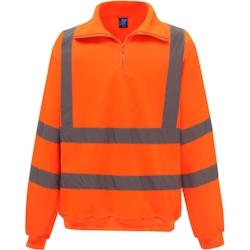 Sweat shirt de travail col zippé haute visibilité  orange T.L Yoko - L orange polyester 6933883206310_0