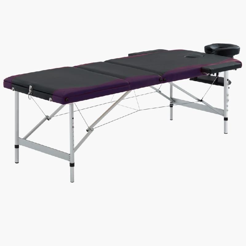 TABLE DE MASSAGE PLIABLE 3 ZONES INOX NOIR ET VIOLET 02_0001826_0