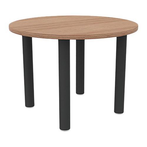TABLE DE RÉUNION 4 PIEDS Ø 120 CM NOYER/ANTHRACITE - QUADRIFOGLIO