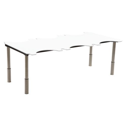 TABLE ERGO TECHNIC 205X110 RÉGLABLE COMPACT BLANC/GRIS - SUNSET CREATION
