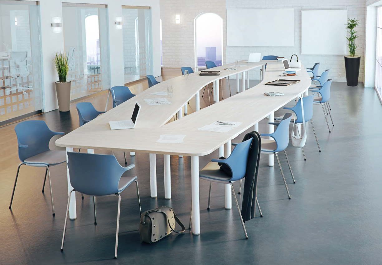 Table modulaire EASY - pieds partagés - configurable et personnalisable avec options_0