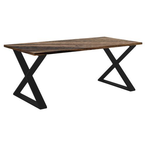 TABLE SICILIA 180 X 90 CM STRAT BAVIERA / ACIER NOIR - JAYSO