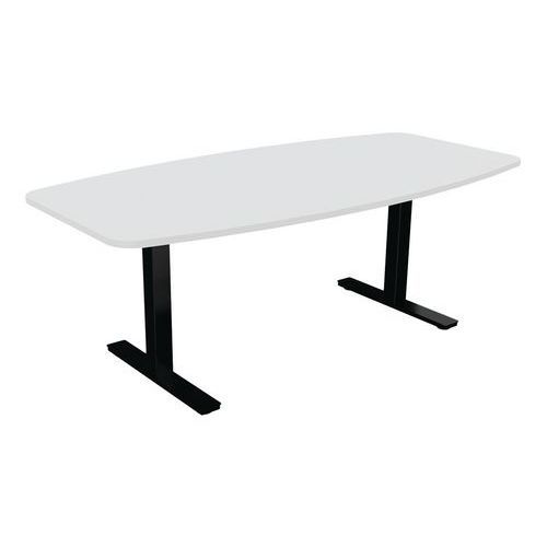 TABLE TONNEAU HAUT.RÉGLABLE ÉLECTR. EVO 200X100 CM BLANC/NOIR - BURONOMIC