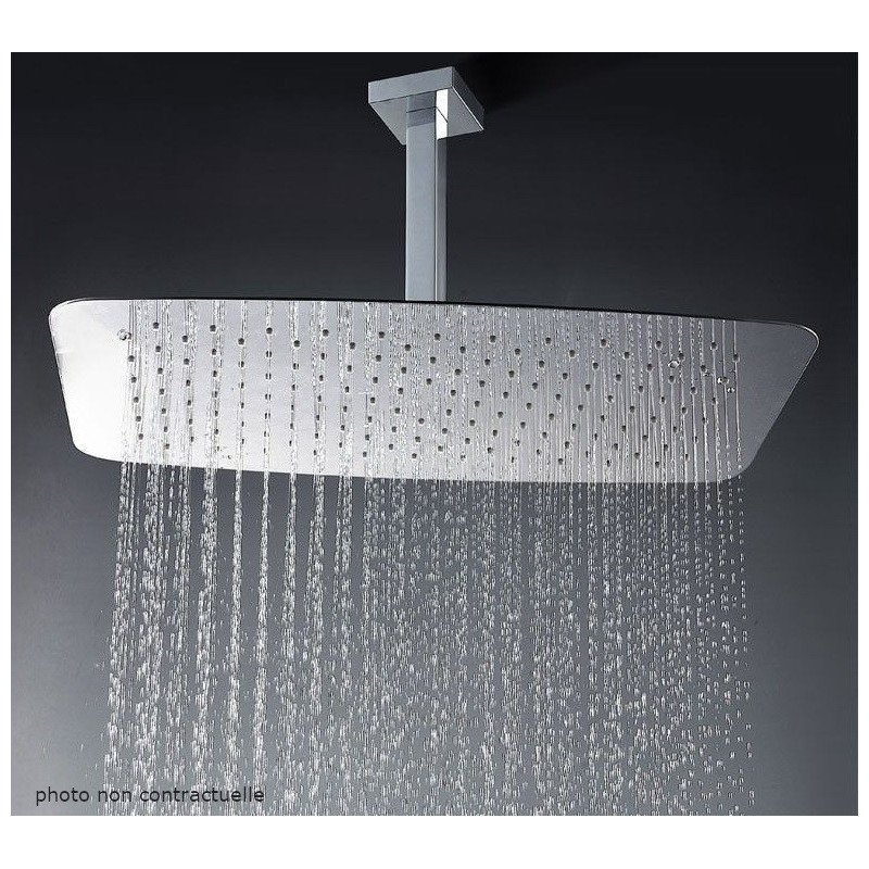 TÊTE DE DOUCHE RECTANGLE EXTRA-PLATE INOX 400MM INFINA - GARIS - H10-TREI-400