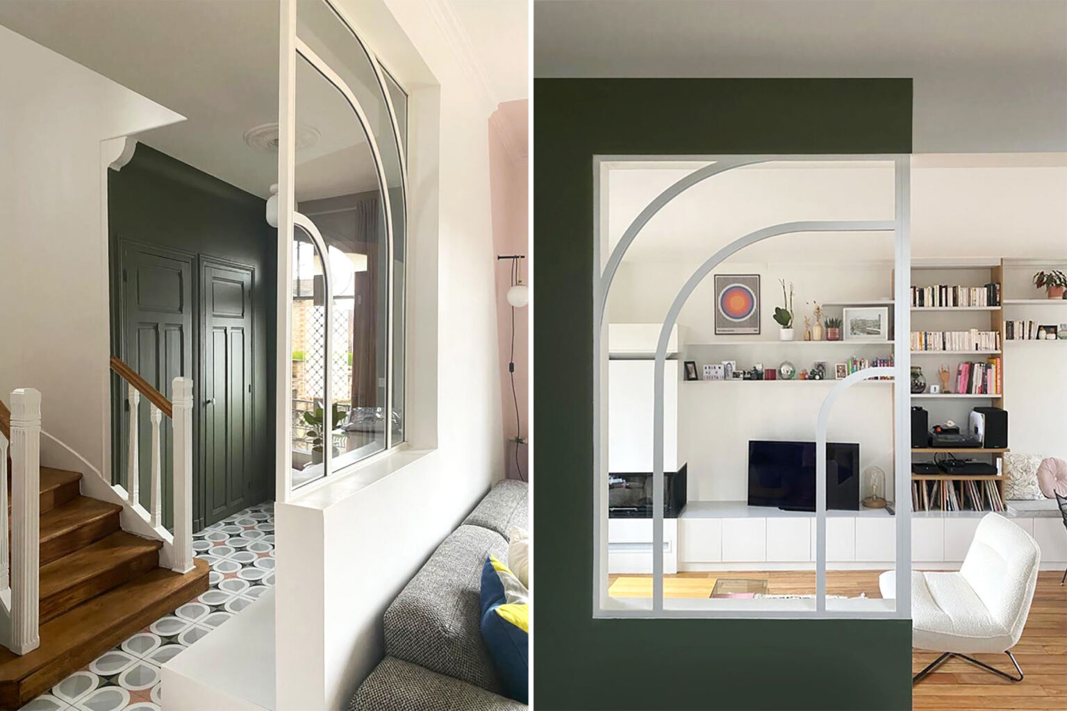 Verrière en acier avec courbes sur mesure - Hauteur min 1000 mm à max 1600 mm - Artisanale et originale_0