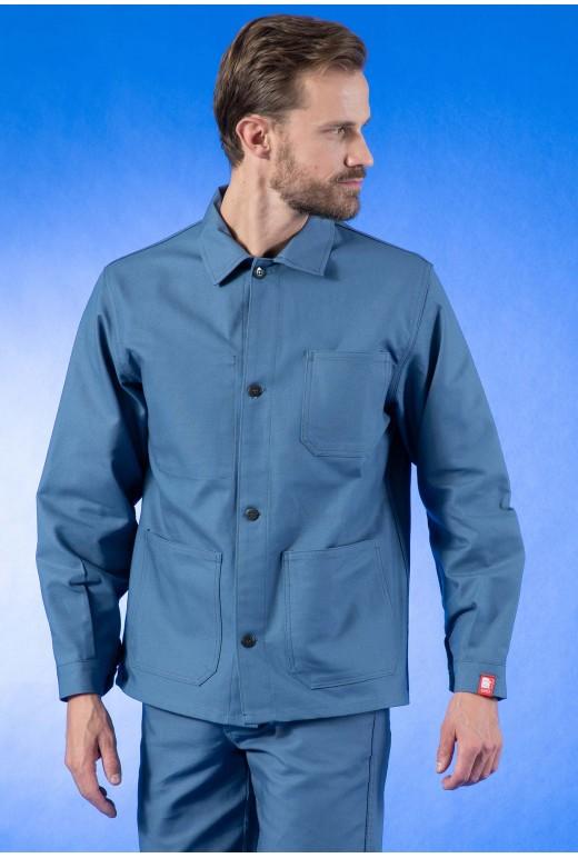Veste de travail à boutons 100% coton croisé grise - Réf. 110*cr4_0