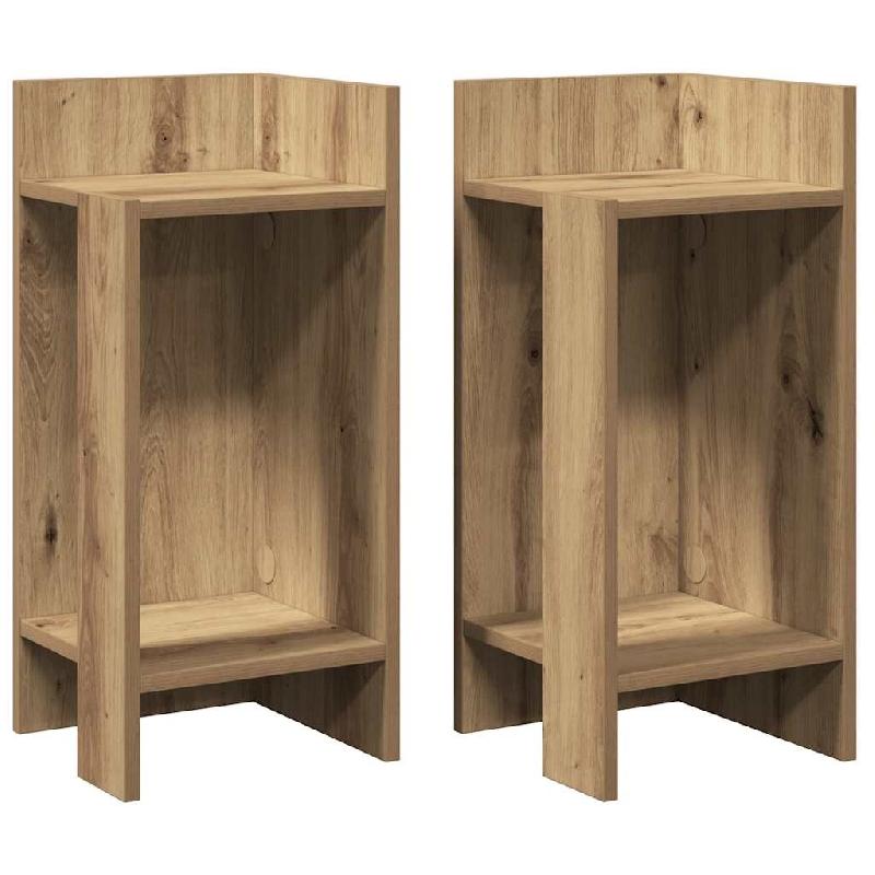 VidaXL Tables d'appoint 2pcs avec étagère chêne artisanal 25,5x27x60cm Modèle Apex Essence Pro - 858559_0