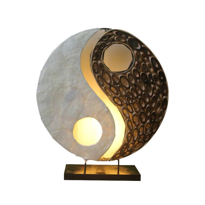 WORU LAMPE À POSER YING YANG MATIÈRES NATURELLES, 30 CM