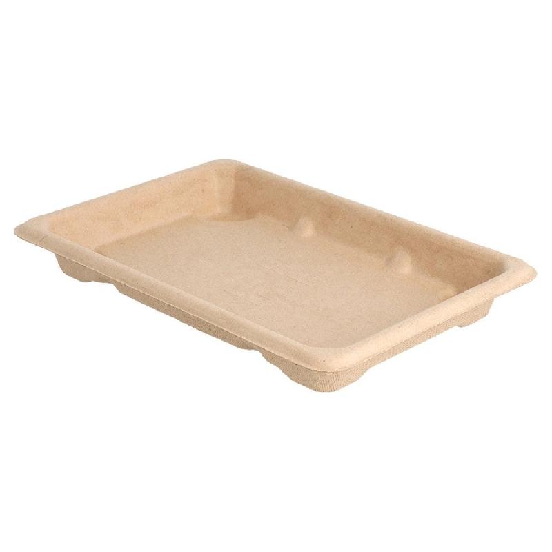 Boîte sushi bagasse naturelle 16,5x11,5x1,5cm - par 1000_0