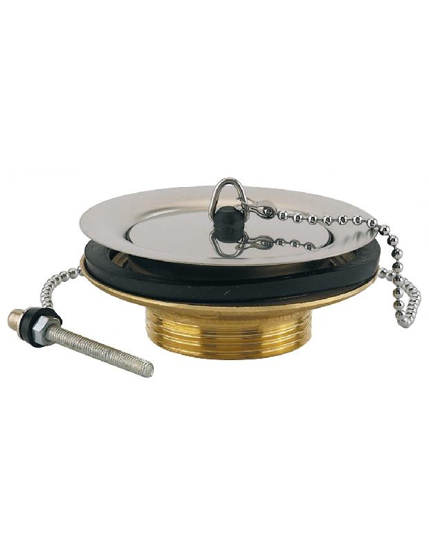 BONDE D’ÉVIER LAITON D60 70L/MIN AVEC BOUCHON-CHAÎNETTE POUR EVIER GRÈS- VALENTIN - 00 352200 000 00