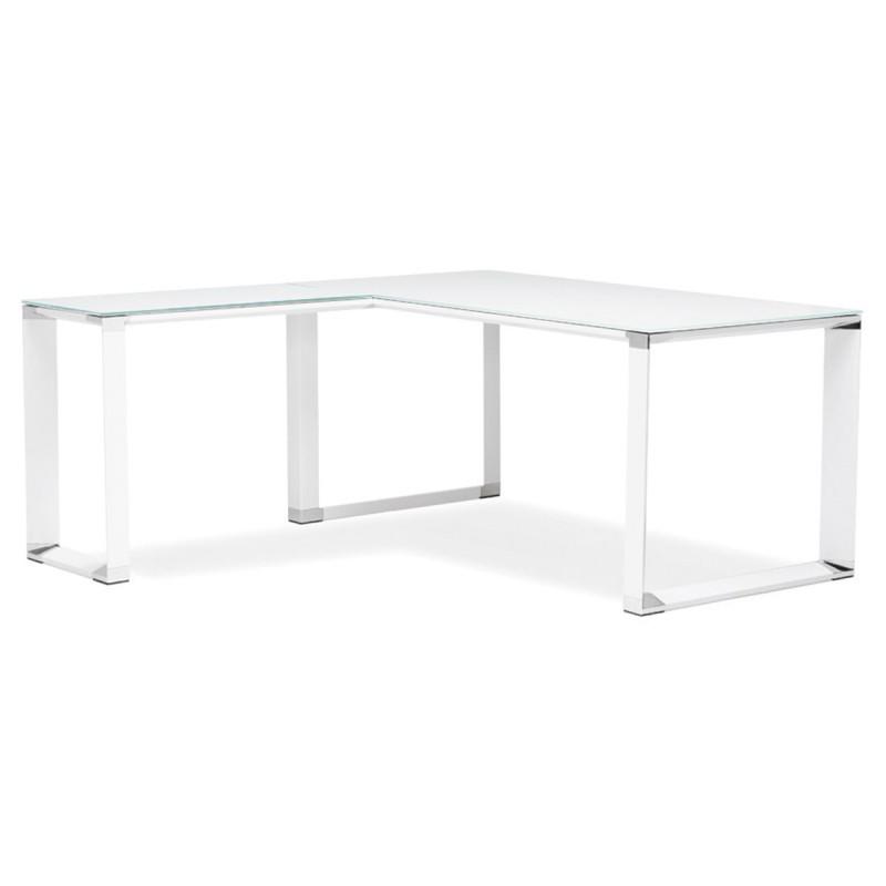 BUREAU D'ANGLE DESIGN HOVIK 170CM BLANC - PARIS PRIX_0