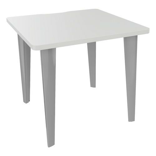 BUREAU EVIDENCE L.80 X P.80 CM BLANC PIED ALU - VINCO