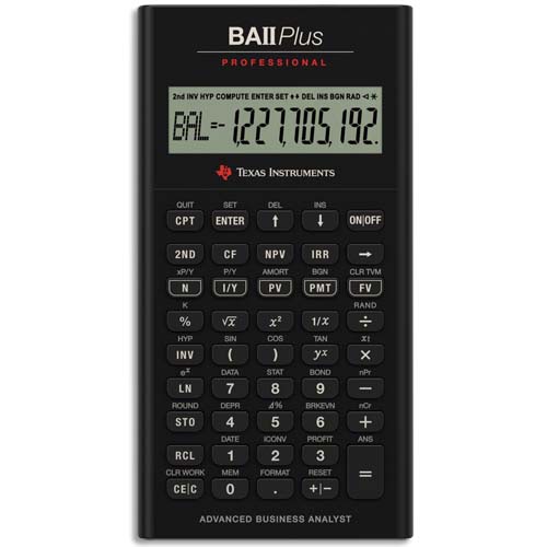 CALCULATRICE FINANCIÈRE BA II PLUS PRO IIBAPRO/TBL/4E6/B