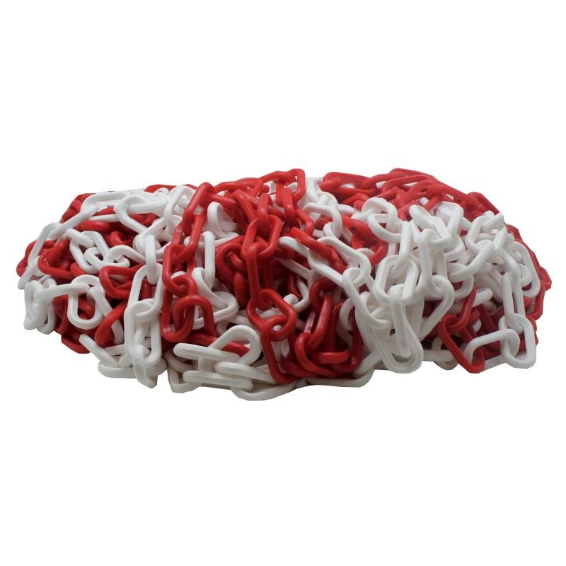Chaîne de signalisation en plastique - Rouge / Blanc / 8 / 10_0