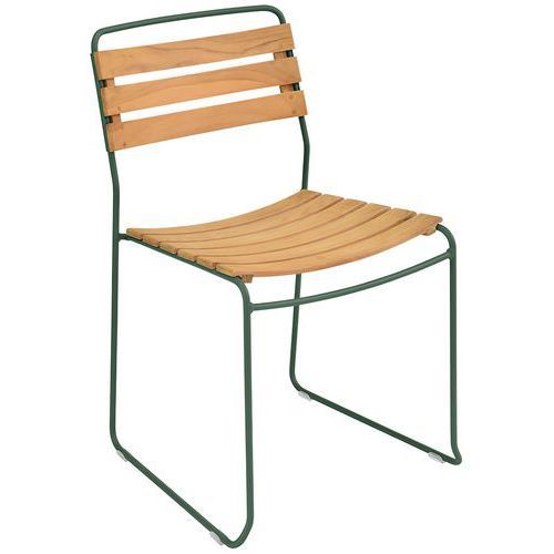 CHAISE TECK SURPRISING VERT CÈDRE - FERMOB