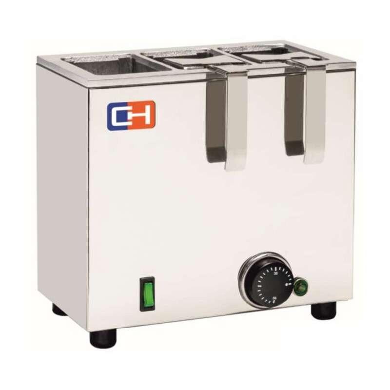 Climahosteleria Chauffe-lait en tétrabrik de 1050W avec mesures 275x250x150h mm CBRIK3 - gris inox CBRIK3_0