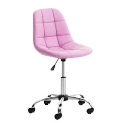 CLP Chaise de bureau Emil similicuir Rose - violet polyester 192404457_0