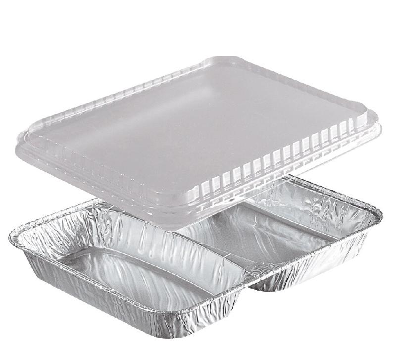 COMBO Pro NOVATRAY VISIO - 2 Compartiments (515+355ml) - Alu +Couvercle Dôme PP (H: 30+10=40mm) - KPCV870_0