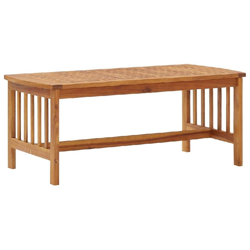 Décoshop26 - Table basse en bois d'acacia massif huilé – Plateau à lattes – 102 x 50 x 43 cm DEC036970 - Bois massif 3000263025670_0