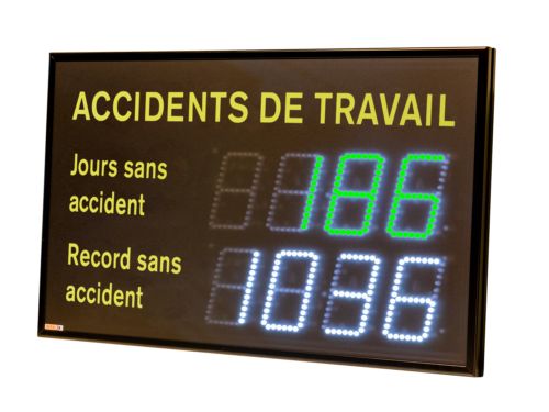 Dmsft02c - compteur de jours sans accident - Ditel - lisible jusqu’à 50m - haute luminosité et montage mural_0