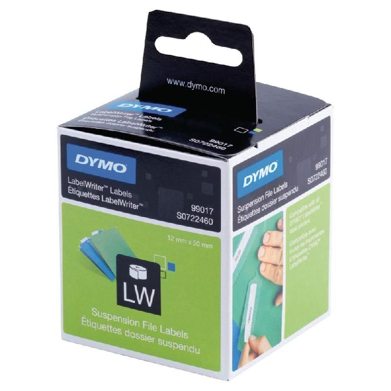 DYMO ETIQUETTES POUR TITREUSE LABELWRITER DYMO -  POUR DOSSIERS SUSPENDUS - 50X12 MM - BOÎTE DE 220 ÉTIQUETTES - MODÈLE S0722460
