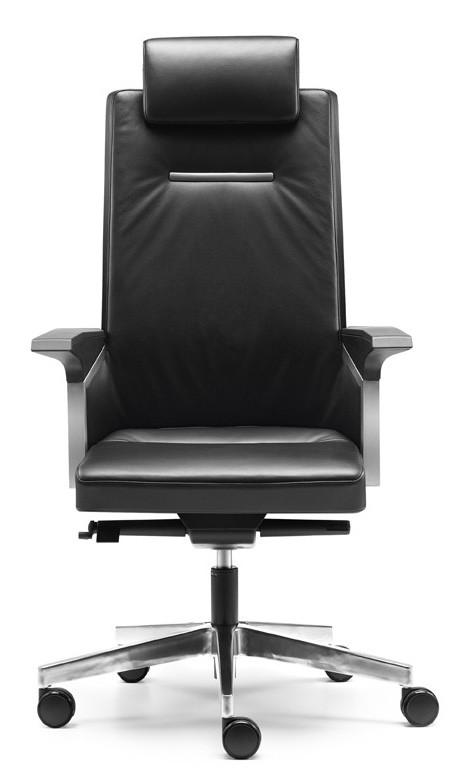 Fauteuil de Direction cuir KO1 avec têtière - Sokoa. - cuir blanc_0
