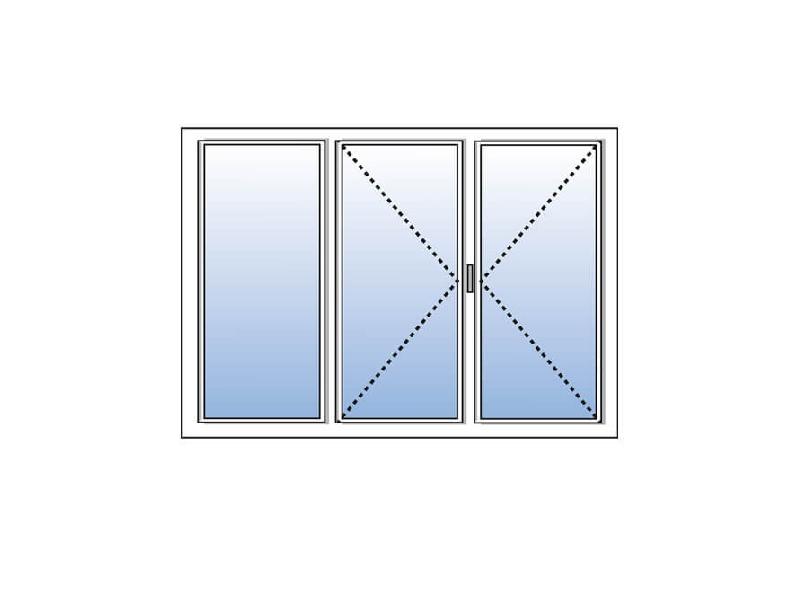 Fenêtre Aluminium 3 Vantaux KAWNEER (2 Ouvrants + 1 Fixe à gauche) Ouverture à la Française Sur Mesure Référence: Fen Alu 3 vtx fixe gauche_0