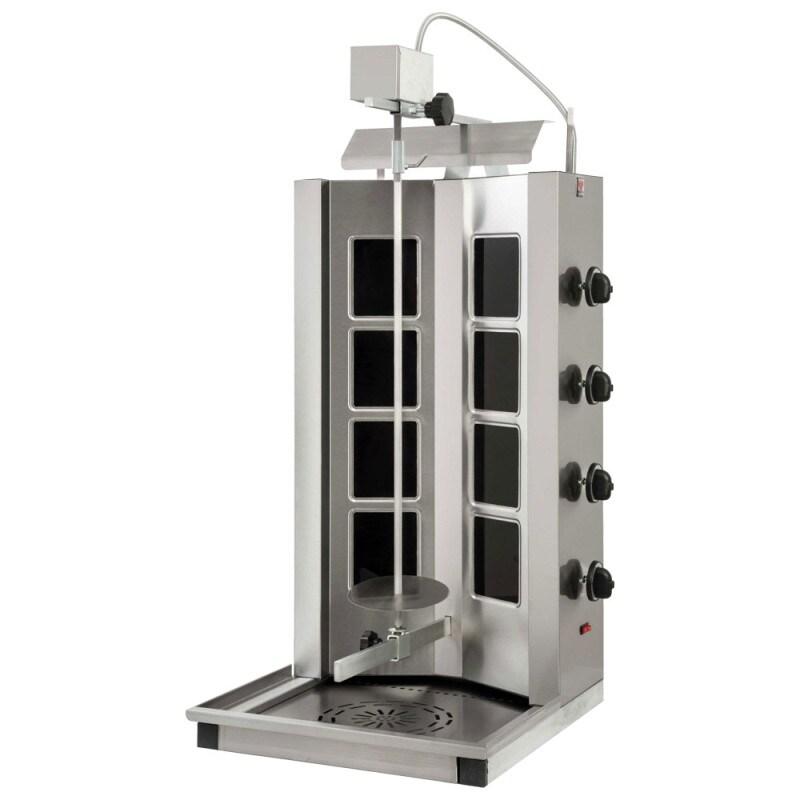 Gril à kebab Vitrocéramique avec 4 zones de chauffage, moteur supérieur, charge max. 40-55 kg 480x500x1060 mm - VIRTUS - 0615402727990_0