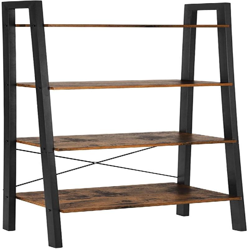 Helloshop26 - Bibliothèque étagère échelle à 4 niveaux meuble de rangement sur pieds 56 x 34 x 136,8 cm montage facile armature 12_0000562 - 3000_0