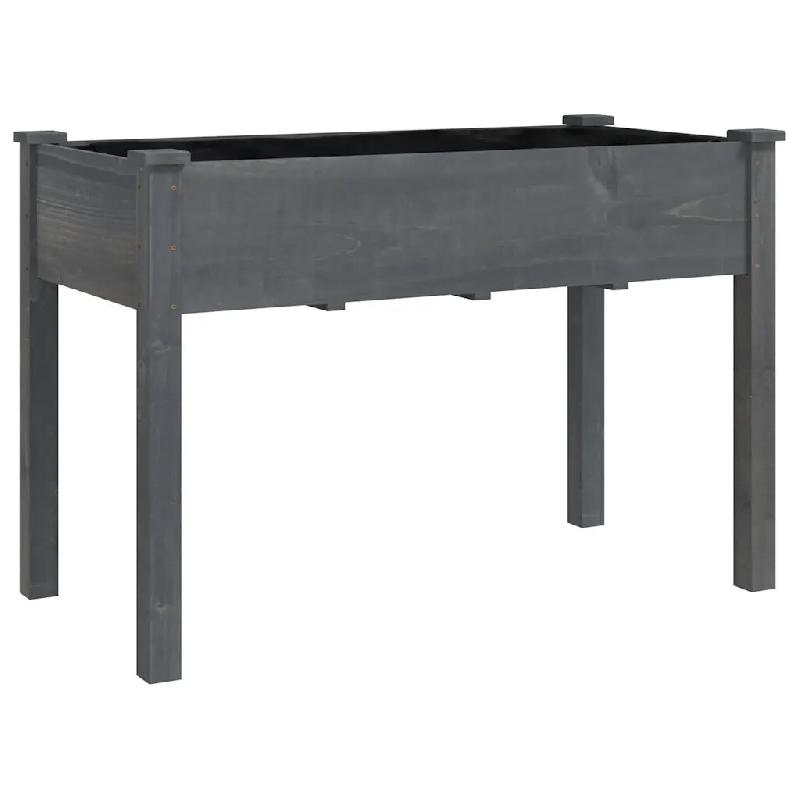 Helloshop26 - Jardinière avec doublure pratique tendance jardin extérieur 118 x 59 x 76 cm en bois massif gris 02_0047412 - gris Bois massif 3000234_0