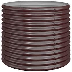 Helloshop26 - Jardinière bac lit surélevé plantes fleurs terrasse jardin de jardin acier enduit de poudre 80 x 80 x 68 cm marron 02_0038580 - 30002_0
