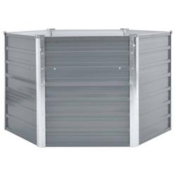 Helloshop26 - Jardinière lit surélevé plantes fleurs jardin acier galvanisé 129 x 129 x 77 cm gris 02_0001089 - 3000074481535_0