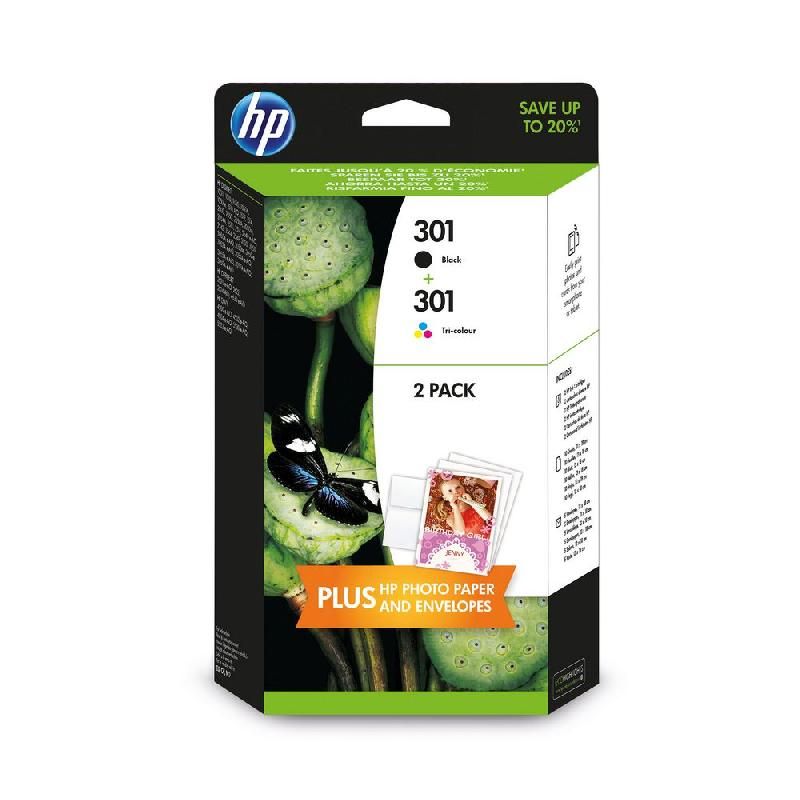 HEWLETT PACKARD CARTOUCHES D'ENCRE 301 NOIR + 3 COULEURS