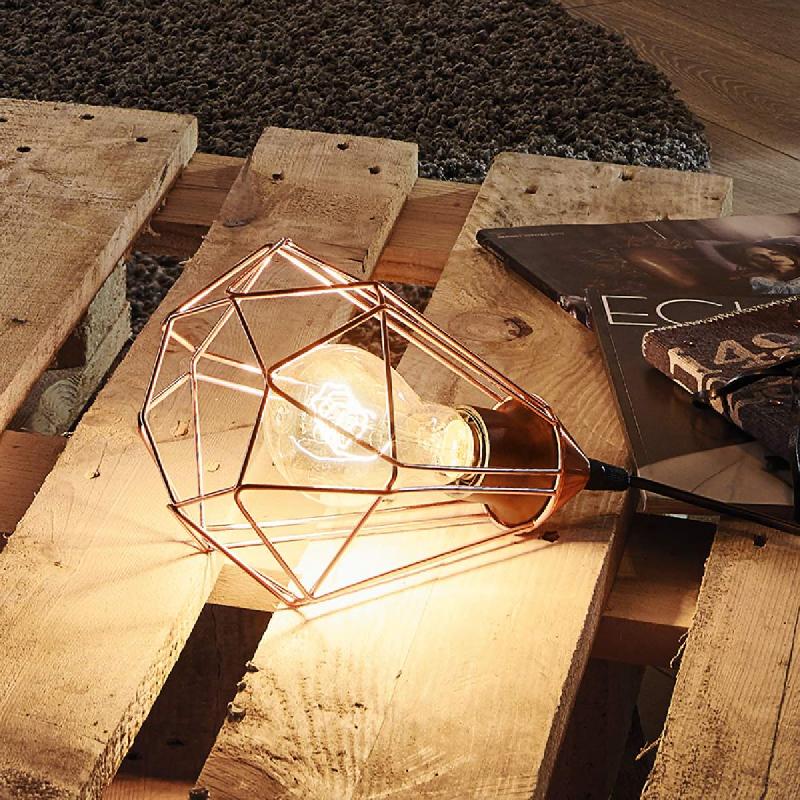 EGLO LAMPE À POSER TARBES VINTAGE, FINITION CUIVRE