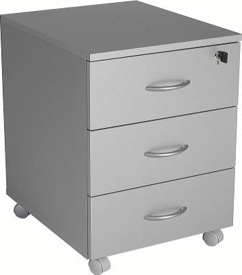 CAISSON MOBILE 3 TIROIRS SIRIUS ALUMINIUM - MANUTAN COLLECTIVITÉS