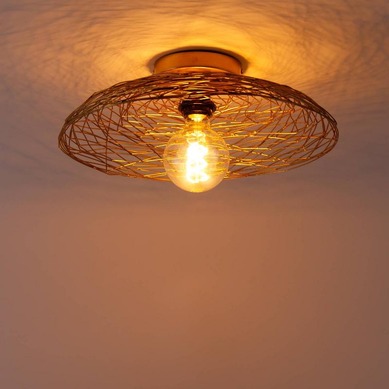 LINDBY PLAFONNIER THORIAN, Ø 40 CM, DORÉ, FER